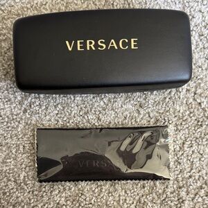 Authentic Versace Black Glasses case with brand new cloth